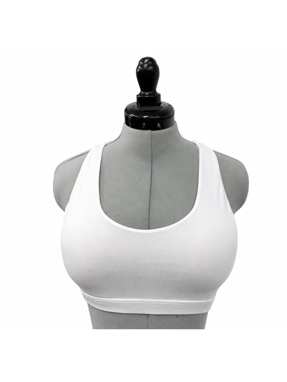 White Criss-Cross Padded Strappy Sports Bra (M)